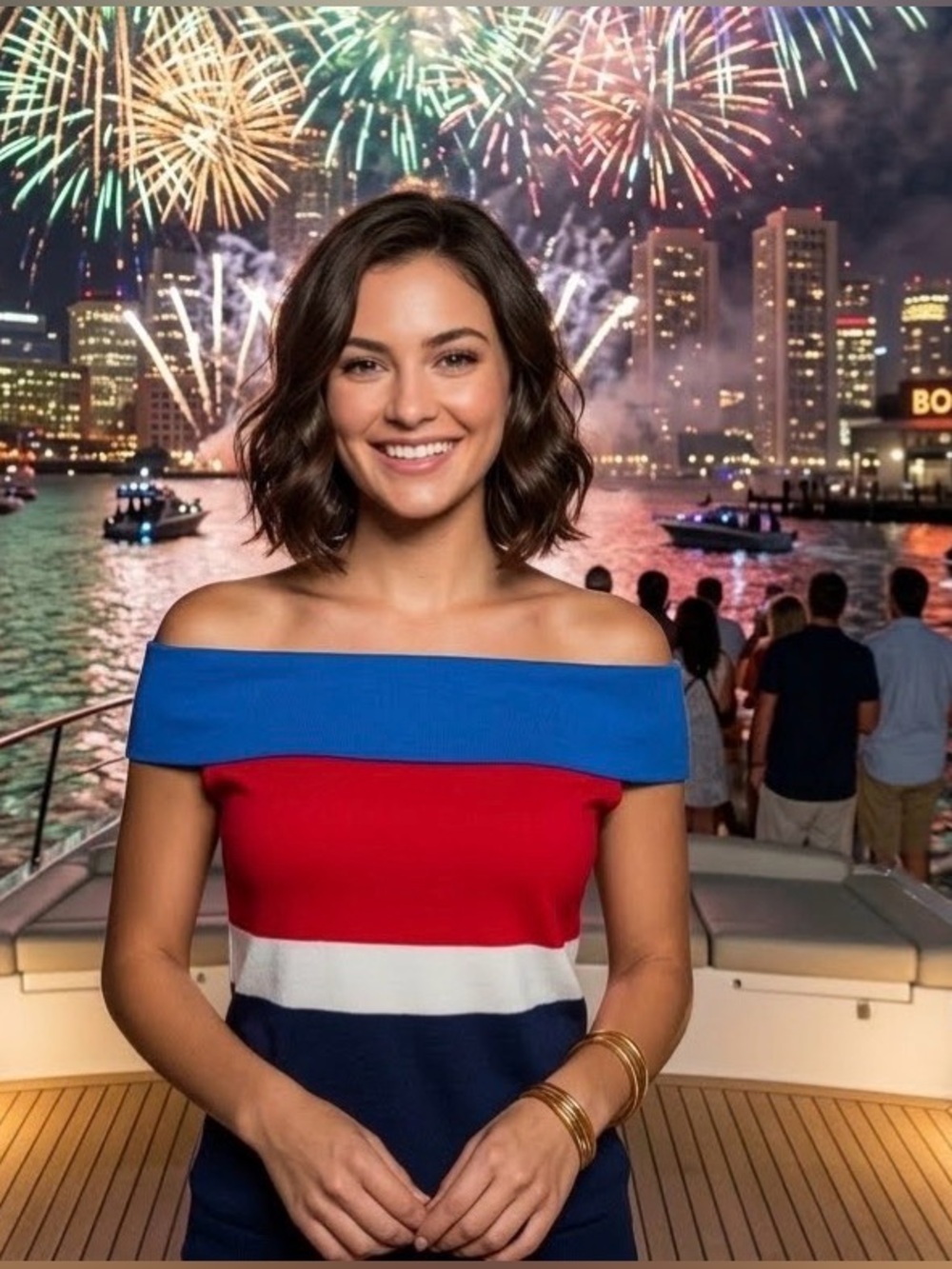 Lauren Ralph Lauren Red and Blue Petite Top
